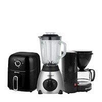 Combo licuadora 1.5lt + Freidora 2lt + Cafetera 6 tazas